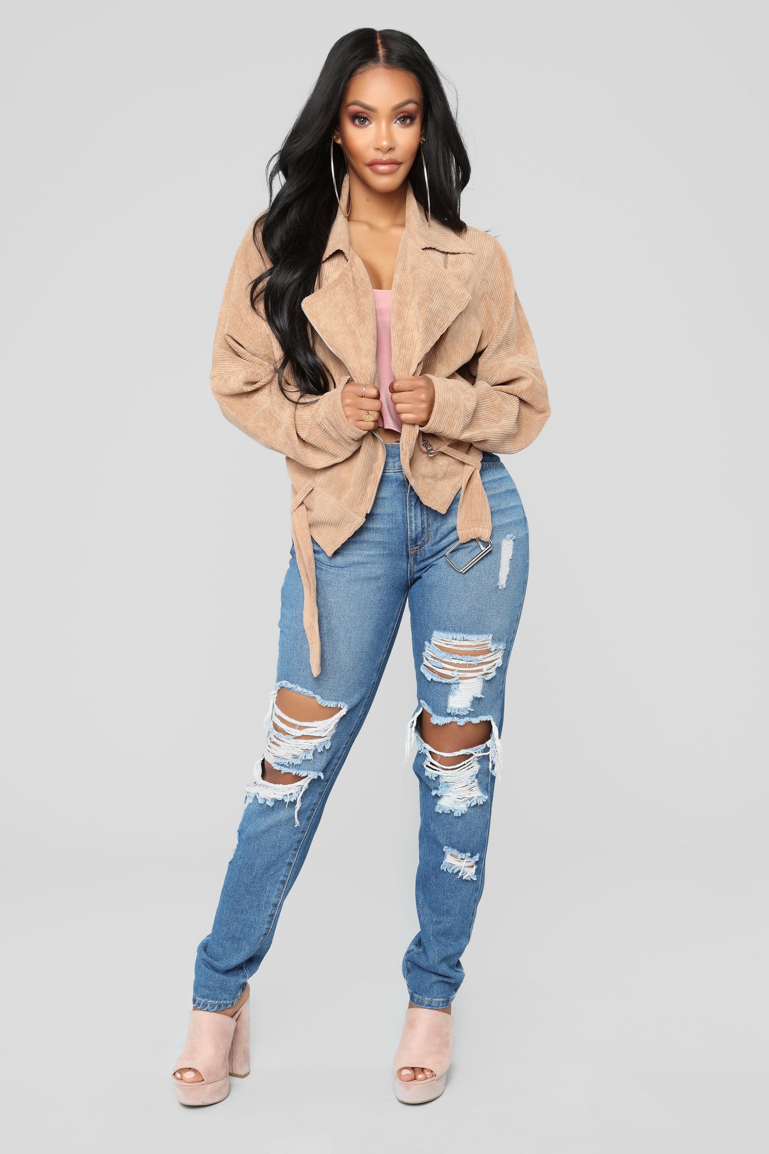 Keep It Together Moto Jacket - Camel