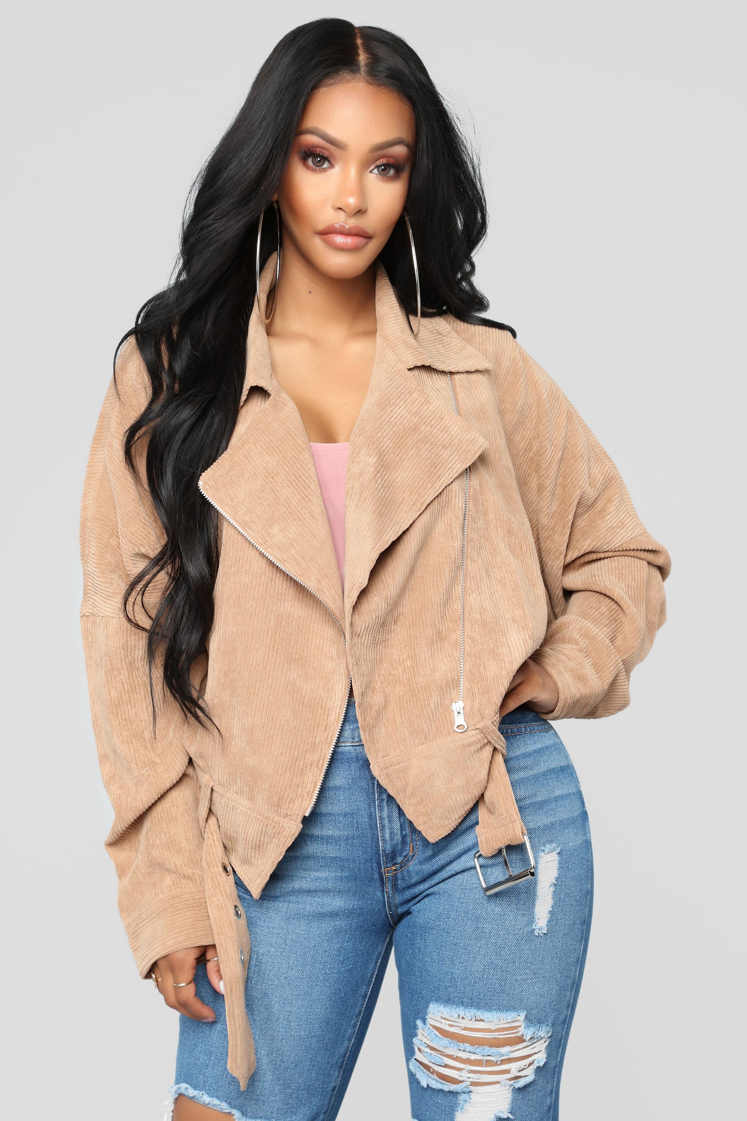 Keep It Together Moto Jacket - Camel