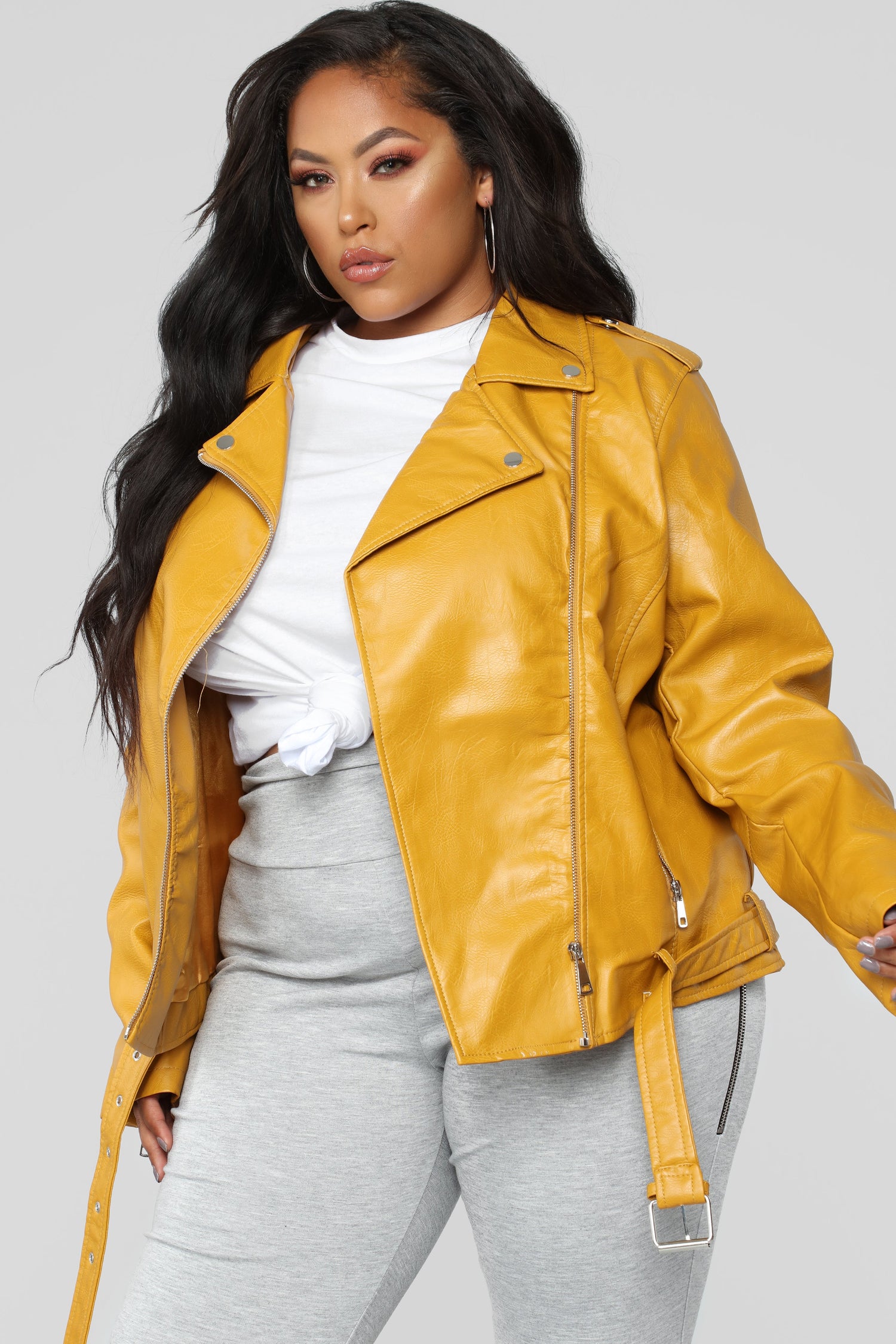Araxie Vegan Leather Jacket - Mustard