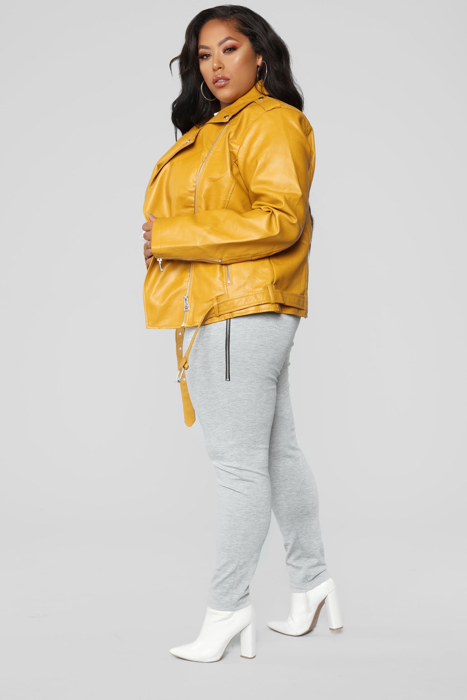 Araxie Vegan Leather Jacket - Mustard