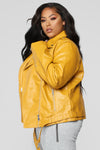 Araxie Vegan Leather Jacket - Mustard