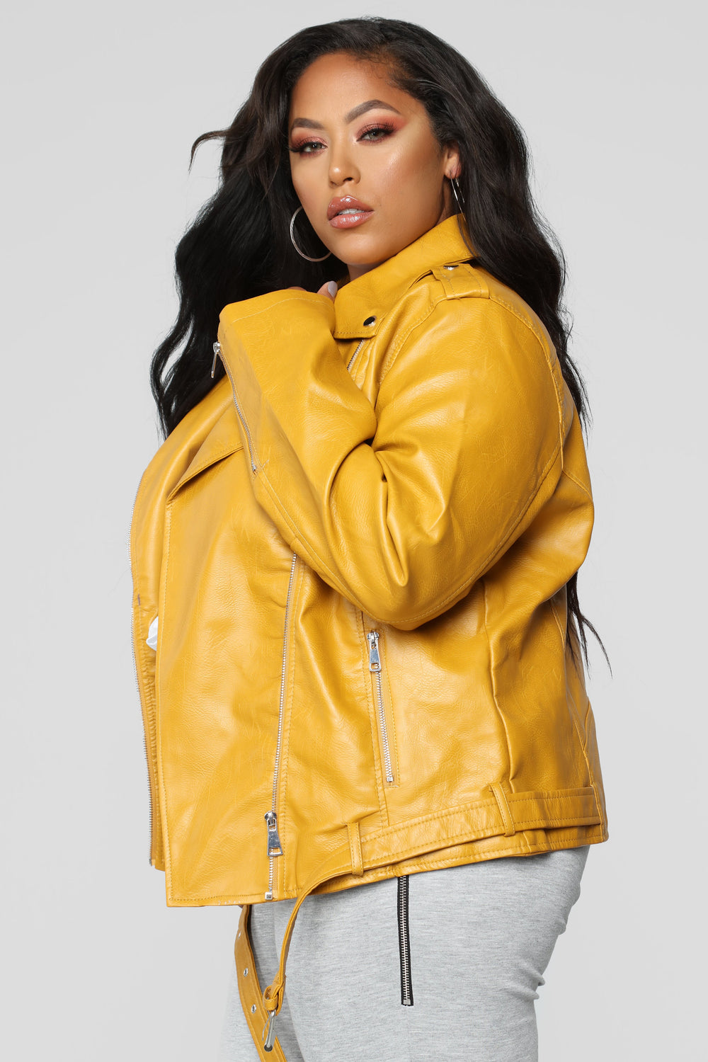 Araxie Vegan Leather Jacket - Mustard