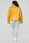 Araxie Vegan Leather Jacket - Mustard