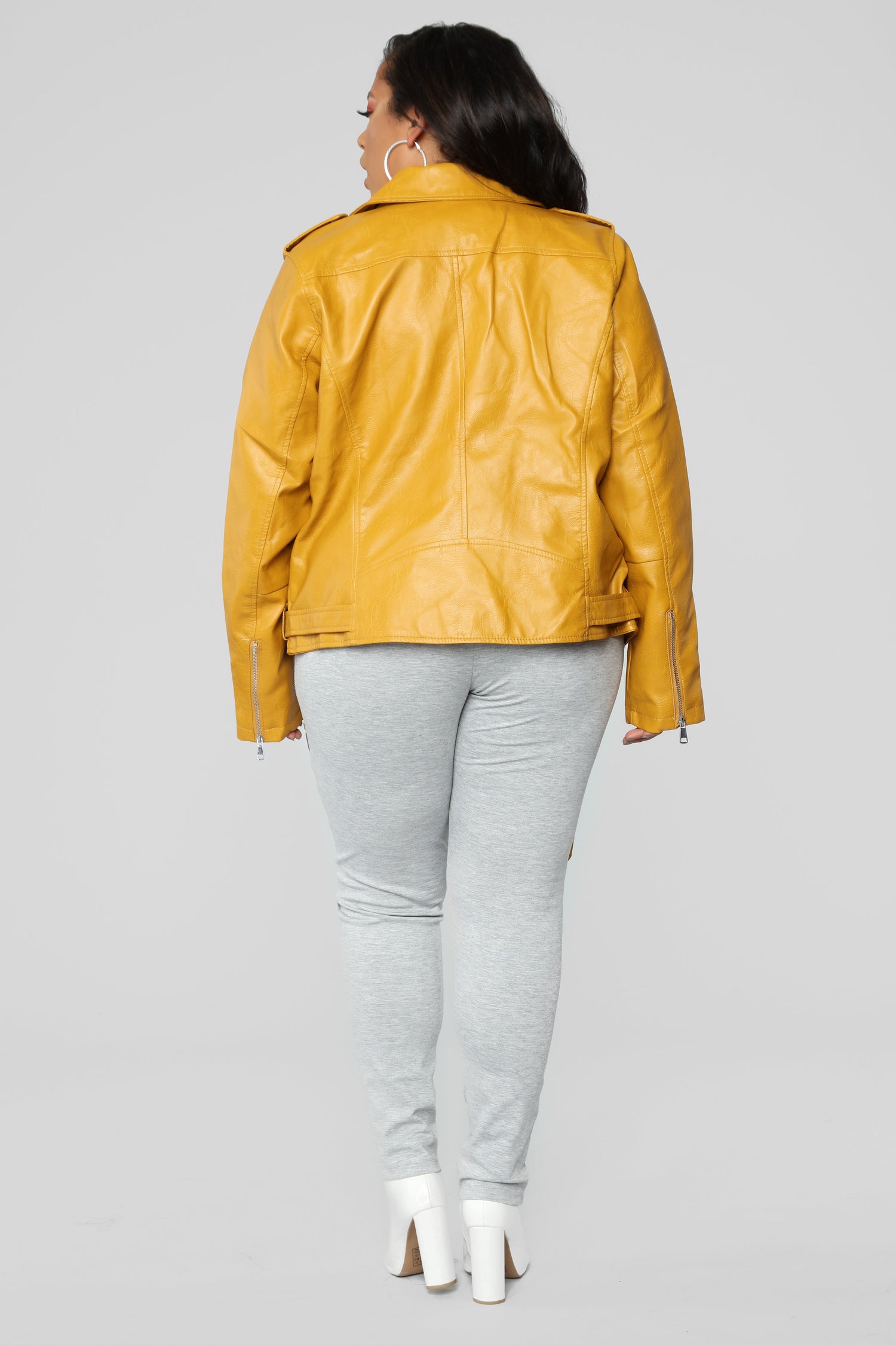 Araxie Vegan Leather Jacket - Mustard