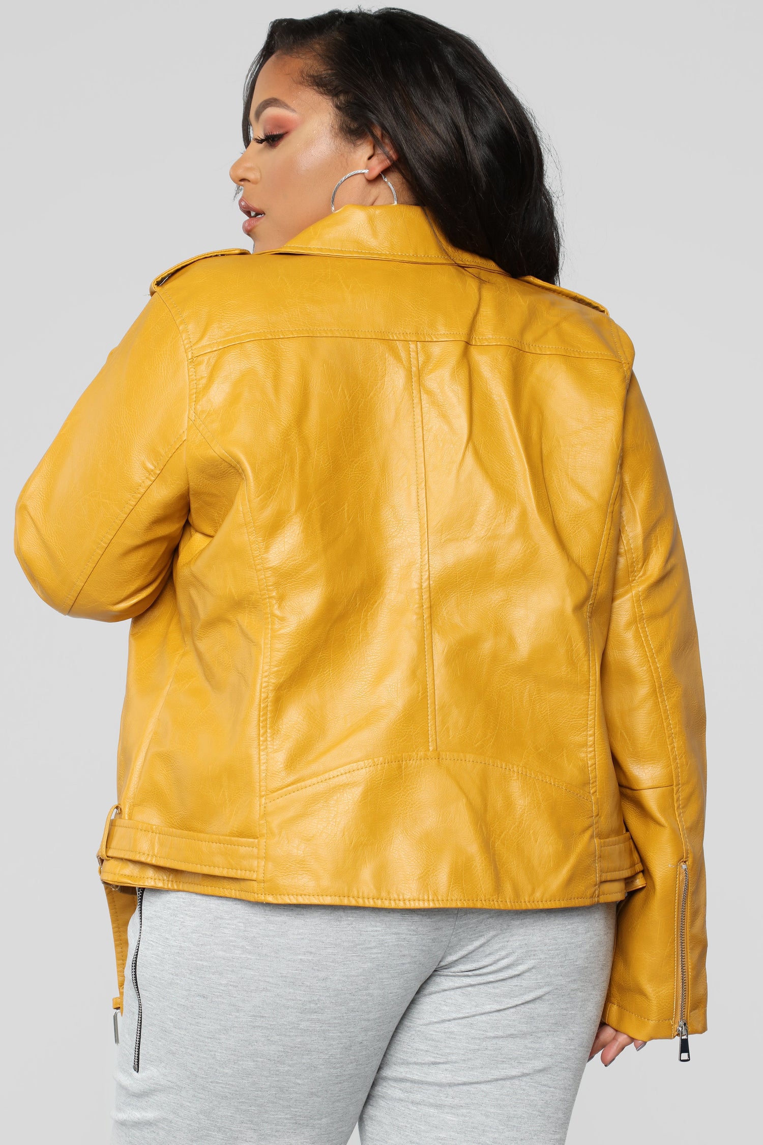 Araxie Vegan Leather Jacket - Mustard