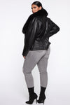 Elsa Faux Leather Jacket - Black