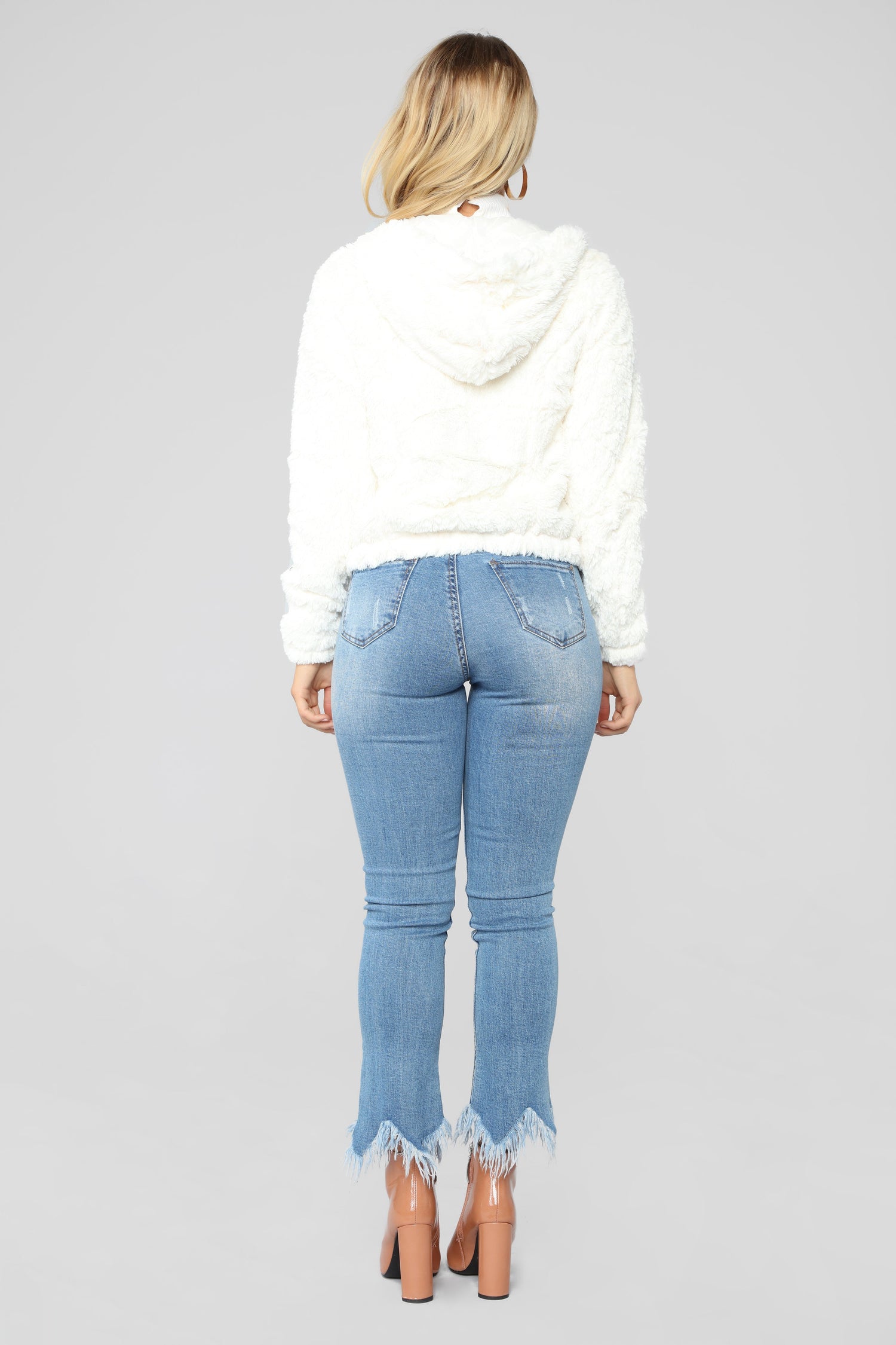 Look Don't Touch Fuzzy Jacket - Ivory