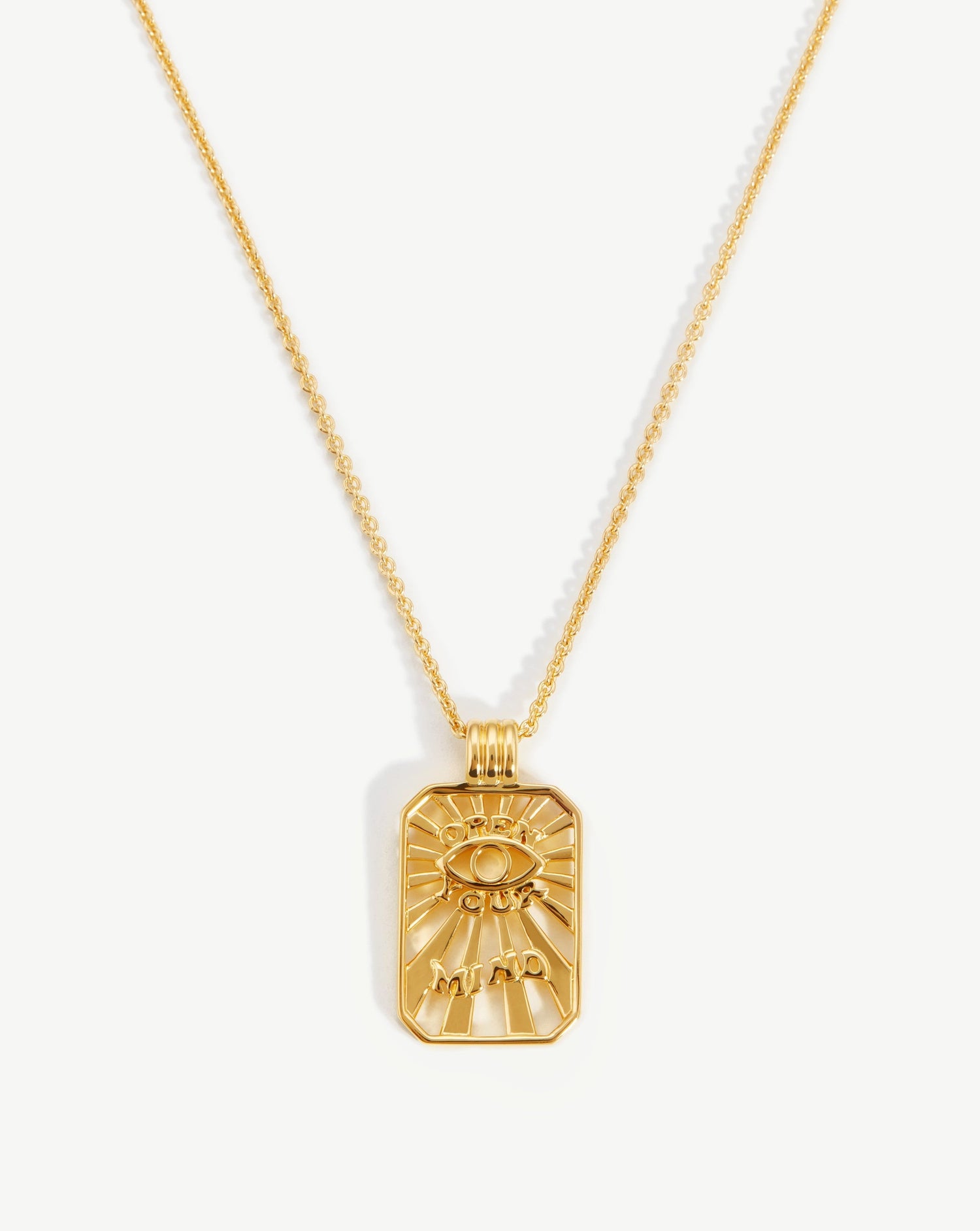 Open Your Mind Tag Pendant Chain Necklace Necklaces Missoma 18ct Gold Plated Vermeil 
