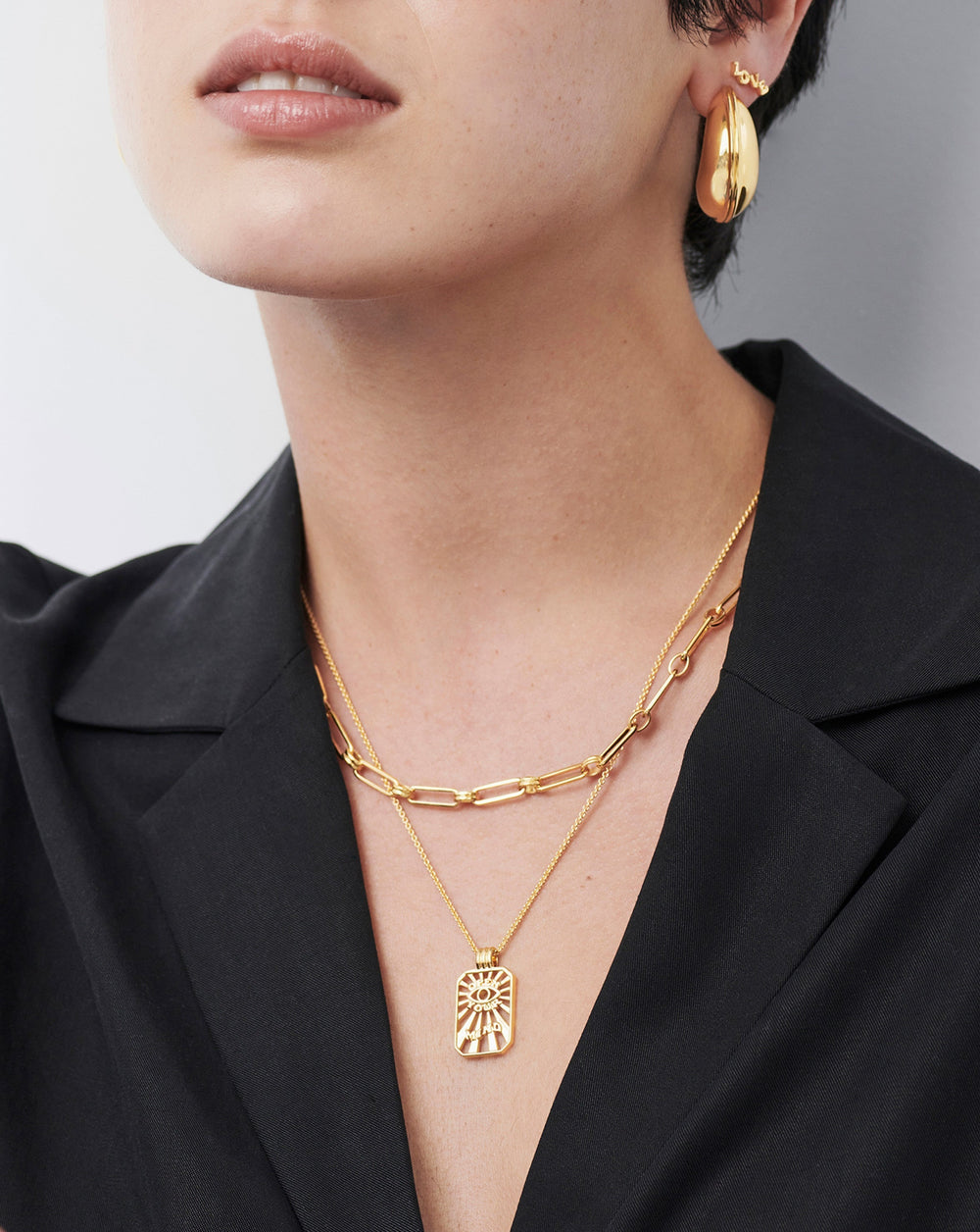 Open Your Mind Tag Pendant Chain Necklace