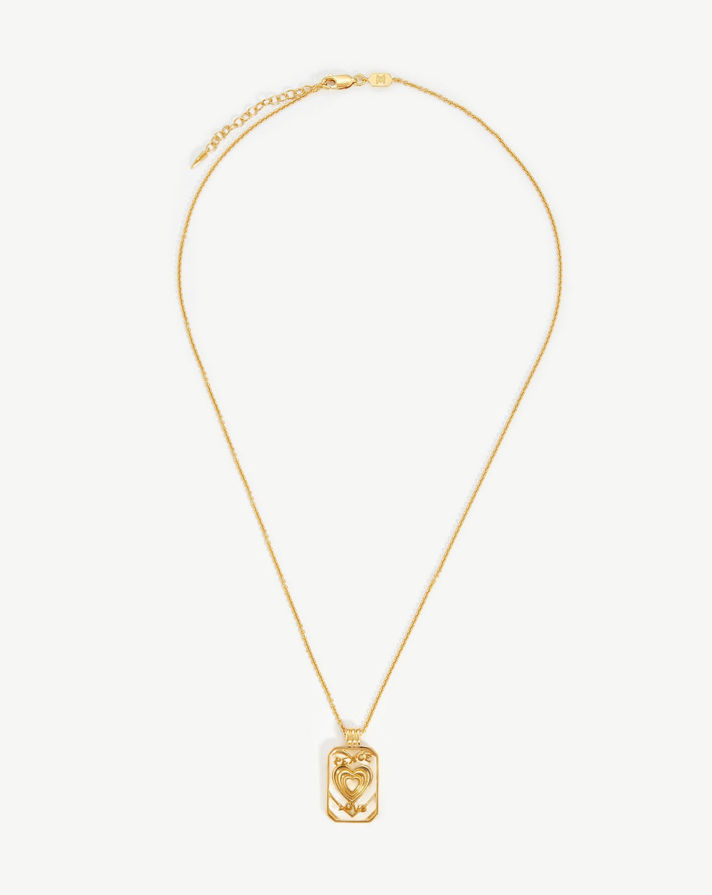 Peace & Love Tag Pendant Chain Necklace